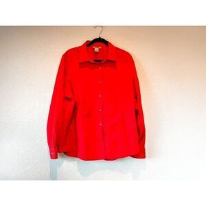 Duluth Trading Women's Cooling Convertible Sleeve Red Shirt, Size XL